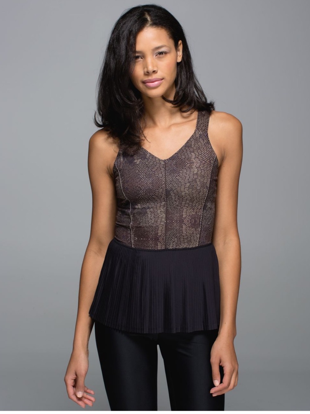 Lululemon City Tank Golden Goddess Cashew Multi Black Size 6